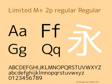 Limited M+ 2p regular Regular Version 1.040 Font Sample