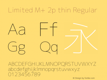 Limited M+ 2p thin Regular Version 1.040 Font Sample