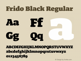 Frido Black Regular Version 3.002 Font Sample