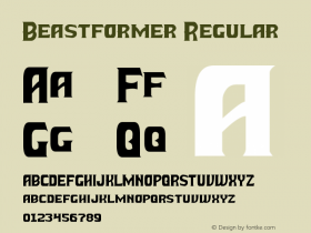 Beastformer Regular Version 1.10 July 7, 2011 Font Sample