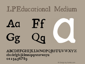 LPEducational Medium Version 001.204 Font Sample