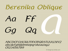 Berenika Oblique Version 2.000 Font Sample