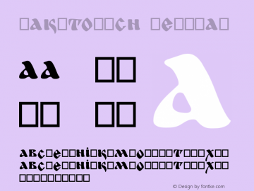 Yakutovych Regular Version 1.002 Font Sample