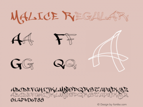 MALICE Regular 1.000 Font Sample