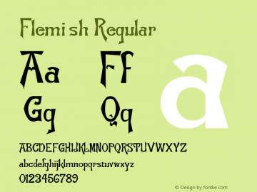 Flemish Regular Converted from c:\windows\system\FLEMISH.TF1 by ALLTYPE Font Sample