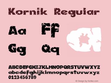 Kornik Regular Version 1.0图片样张