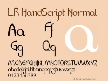 LR HandScript Normal ver 4.4 - 15 May 2011 Font Sample