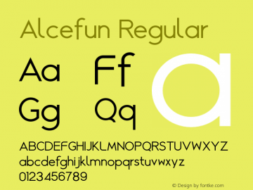 Alcefun Regular Version 1.000 Font Sample