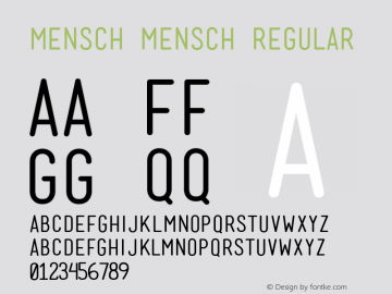 Mensch Mensch Regular Version 1.000图片样张
