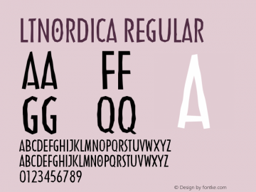 LTNordica Regular Version 001.000 Font Sample