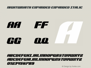 Nightwraith Expanded Expanded Italic 001.000图片样张