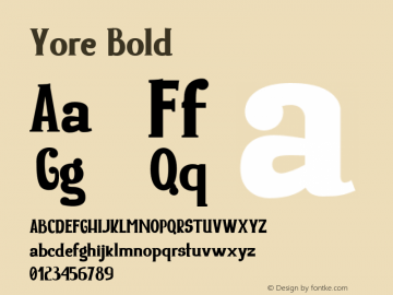 Yore Bold 1.000 Font Sample