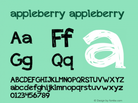 appleberry appleberry Version 1.000 Font Sample