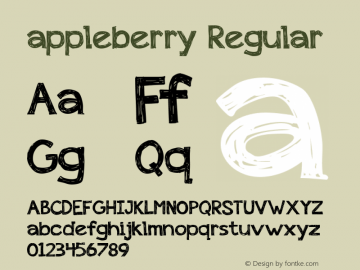 appleberry Regular Version 3.000图片样张