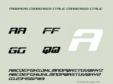 Troopers Condensed Italic Condensed Italic 001.000 Font Sample