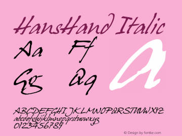HansHand Italic Version 1.00图片样张