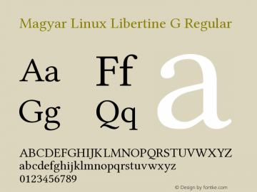 Magyar Linux Libertine G Regular Version 4.4.1 Font Sample