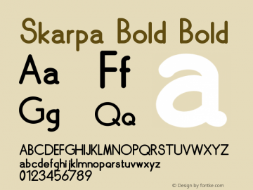 Skarpa Bold Bold Version 1.10 December 08, 2011, revision Font Sample