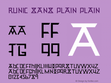Runic Sans Plain Plain Version 001.000 Font Sample