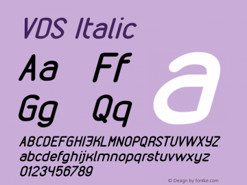 VDS Italic Version 1.00 Font Sample