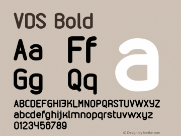 VDS Bold Version 1.000 2009 initial release Font Sample