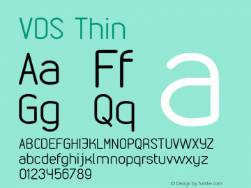 VDS Thin Version 1.000 2012 initial release Font Sample