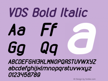 VDS Bold Italic Version 1.000 2009 initial release图片样张