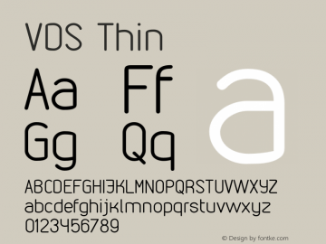 VDS Thin Version 1.000 2012 initial release Font Sample