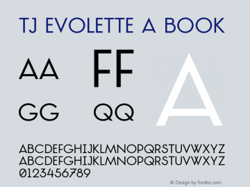 TJ Evolette A Book Version 1.002 Font Sample