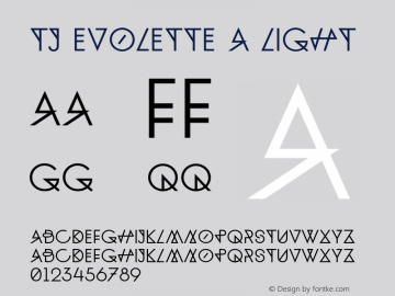 TJ Evolette A Light Version 1.002 Font Sample