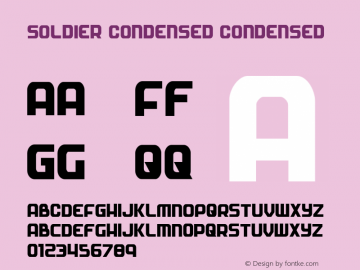 Soldier Condensed Condensed 001.000 Font Sample