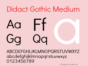 Didact Gothic Medium Version 20130125 ; ttfautohint (v0.92) -l 8 -r 50 -G 200 -x 14 -w 