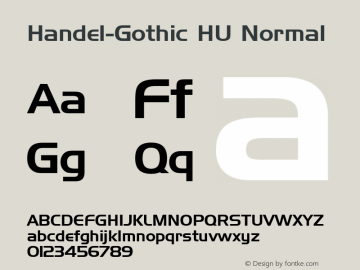 Handel-Gothic HU Normal 1.000图片样张