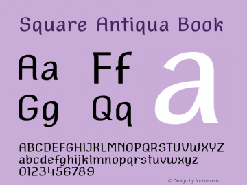 Square Antiqua Book Version 1.000 Font Sample