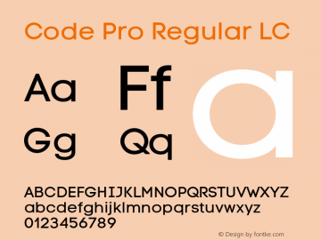 Code Pro Regular LC Version 1.003 Font Sample