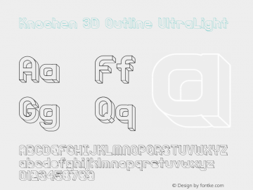Knochen 3D Outline UltraLight Version 1.000 2011 initial release Font Sample