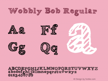 Wobbly Bob Regular Version 1.00 August 16, 2011, initial release图片样张