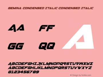 Gemina Condensed Italic Condensed Italic 001.000图片样张