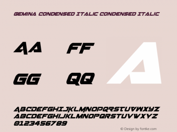 Gemina Condensed Italic Condensed Italic 001.000图片样张
