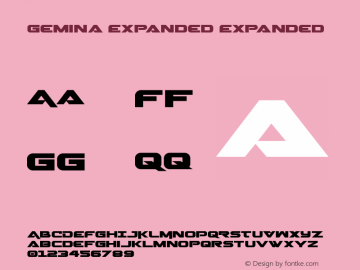 Gemina Expanded Expanded 001.000 Font Sample