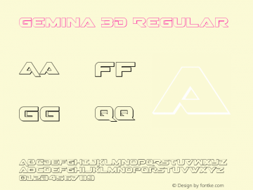 Gemina 3D Regular 001.000 Font Sample