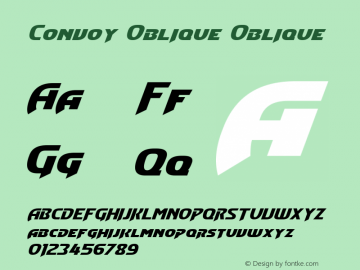 Convoy Oblique Oblique Version 3.10: March 14, 2012 Font Sample
