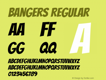 Bangers Regular Version 1.000 Font Sample