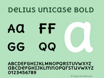 Delius Unicase Bold Version 1.001 Font Sample