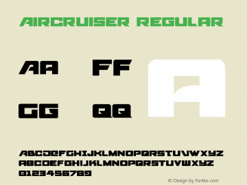 Aircruiser Regular 001.000 Font Sample