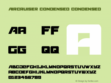 Aircruiser Condensed Condensed 001.000 Font Sample