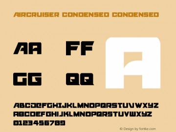 Aircruiser Condensed Condensed 001.100 Font Sample