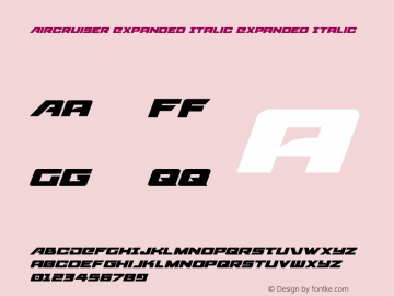 Aircruiser Expanded Italic Expanded Italic 001.100 Font Sample