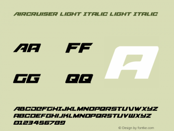 Aircruiser Light Italic Light Italic 001.000图片样张