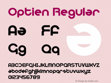 Optien Regular Version 001.000 Font Sample